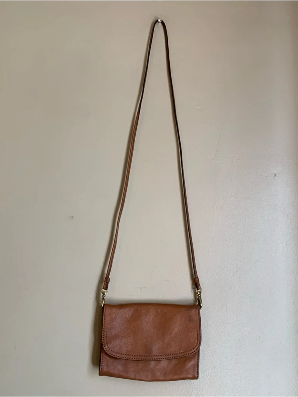 frye crossbody purse handbag leather Tan Mini - Picture 5 of 11